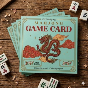 Tarjetas Guía de Mahjong JOYF Premium Ecológicas con Lámina Dorada, Estilo Chinoiserie, Manual de Instrucciones Plegable Cuadrado - Product Image 6