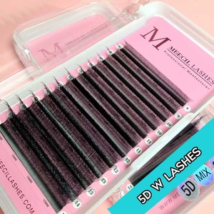 Pestañas Postizas Pre-fabricadas en Forma de W 3D 4D 5D 6D 8D, Floración Automática, 0.07mm, Bandeja Mixta, Curvatura C D, Pestañas de Visón Sintético Mate - Product Image 6