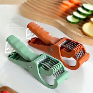 Salad Cutter Chopper Portable Manual Fruit Slicer Creative <b>Vegetable</b> Slicer Kitchen Gadgets Chopping Tool Press Fruit Slicer - Product Image 1