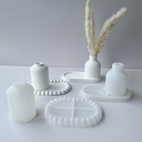 Set nampan vas Modern ramah lingkungan, dekorasi Desktop silikon cetakan bunga plester Resin DIY buatan tangan