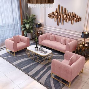 Set <span class=keywords><strong>Sofa</strong></span> Besi Studio Gaya Nordic, Mebel Ruang Tamu Toko Pakaian Salon Kecantikan Breeze Ringan <span class=keywords><strong>Sofa</strong></span> Bagian Mewah - Product Image 3