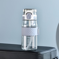 Bouteille d'eau en plastique de sport de 600 ml, petite, sûre et réutilisable, anti-fuite, facile à transporter pour la marche, les trajets domicile-travail et la rentrée scolaire