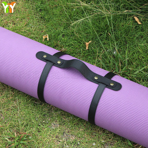 Correas de yoga de cuero PU en stock, mantas para el hogar, correas de almacenamiento, colchonetas para acampar al aire libre y correas de transporte. - Product Image 1