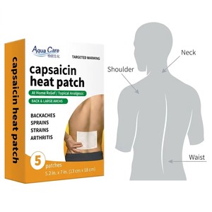 <span class=keywords><strong>Patch</strong></span> auto-chauffant à <span class=keywords><strong>la</strong></span> <span class=keywords><strong>capsaïcine</strong></span> Aqua Care pour soulager <span class=keywords><strong>la</strong></span> douleur, 13x18cm, pour le dos, <span class=keywords><strong>la</strong></span> taille, le cou, les épaules, thérapie thermique, douleurs musculaires - Product Image 2