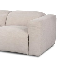 Canapé modulaire en tissu beige moderne en forme de L, canapé inclinable 3 places avec repose-pieds extensible, confortable pour le salon
