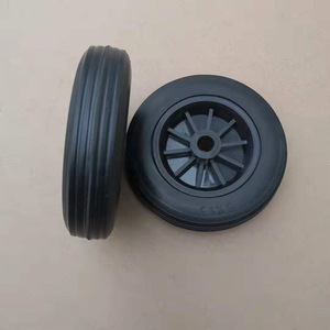 Solid Rubber Caster Wheels 5 Inch Firm Tread For Industrial <b>Trolleys</b> And <b>Tool</b> Carts - Product Image 2