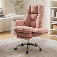 Fauteuil de direction confortable en polaire Sherpa avec coussin épais et accoudoirs réglables pour position assise croisée - Vente en gros