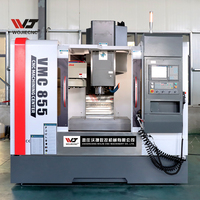 Centre d'usinage vertical WOJIE VMC855 pour le fraisage de moules de précision avec corps en fonte rigide et haute précision de positionnement