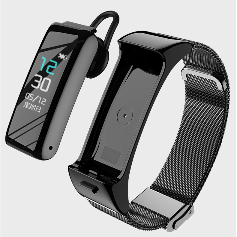 B6 2-in-1 Smart bracelet headset earbuds heart rate health monitoring wearable earbuds smart watch and wireless earbuds
