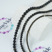 Perles en cristal d'obsidienne dorée, directement de l'usine, perles en vrac, accessoires de bijoux DIY, bracelet, perles en forme de boule, semi-finies