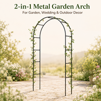 Arche de jardin en fer thermolaqué noir, treillis métallique, support pour roses grimpantes, résistant à la rouille, support pour plantes, décoration de mariage en extérieur