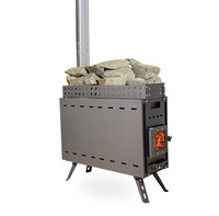 Sauna à vapeur sèche multifonctionnel moderne en acrylique de haute qualité Warmfire Factory avec poêle, fenêtres à transom et capacité de 25 kg pour chauffage au bois, idéal pour villa