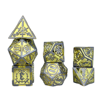 Ensemble de dés polyédriques en métal OEM personnalisés pour jeux de rôle (RPG) Dungeons and Dragons, 7 pièces, écologiques, formes fantastiques et science-fiction, thème pirate