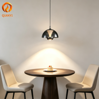 Luminaire suspendu LED en aluminium personnalisé, petite taille, hauteur réglable, intensité variable, style nordique minimaliste, noir, garantie 2 ans, AC