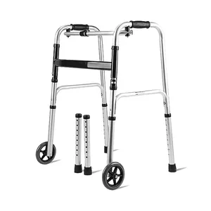 Ayuda para caminar de aluminio con asiento de 2 ruedas para personas mayores y discapacitados, gran oferta