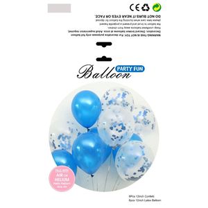 Globo de Fiesta de 12 Pulgadas, Azul con Confeti, de Látex, para Decoración de Bodas y Cumpleaños - Product Image 1