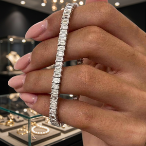 Pulsera de eslabones cubanos con incrustaciones de moissanita, plata 925, lujo, chapado en rodio, unisex - Product Image 2