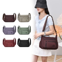 Sac à bandoulière pour femme, tendance, style coréen, couleur unie, simple, de haute qualité, en nylon haute densité