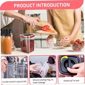 Organizador de Cereales Hermético de Gran Capacidad para Cocina, Contenedor de Almacenamiento de Alimentos Secos de Plástico PET con Tapa, Moldeado por Inyección - Product Image 3