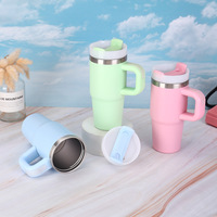 Thermos de voiture personnalisé de 14 oz, deuxième génération, avec poignée, en acier inoxydable 304, isolation sous vide double paroi, portable, maintien au chaud de 6 à 12 heures