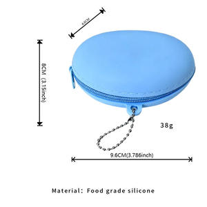 Mini portefeuille en silicone avec cordon, étanche, petite pochette de rangement pour pièces de monnaie, clés, écouteurs, rouge à lèvres, pour le quotidien et les activités de plein air - Product Image 1