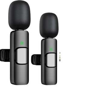 Gran oferta, Mini micrófono Lavalier inalámbrico, reducción de ruido para interiores y exteriores con compartimento de carga, micrófono Lavalier - Product Image 1