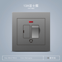 Unidad de Conexión con Interruptor Doble de 16A 220V, Duradera, con Fusible y LED, Estándar Británico, para Hogar y Oficina