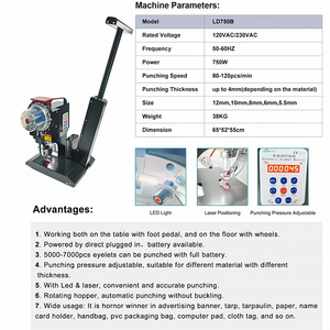 Machine à poinçonner les œillets automatique à haute efficacité pour rideaux/bannières/cuir/vêtements - Product Image 4