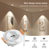 Plafonnier LED circulaire encastré haute luminosité 3W, panneau d'éclairage d'urgence 200 lumens, mini spot LED encastré