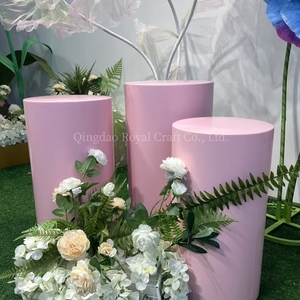 Custom <strong>Column</strong> Party White Cylinder Metal Plinth Wedding Display Stand <strong>Round</strong> Plinth Cylinder Pedestal Sets <strong>Round</strong> Plinth - Product Image 1