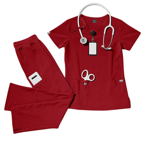 Conjunto de Uniformes Médicos para Mujer, Conjunto de Uniformes Médicos con Múltiples Bolsillos, Cintura Elástica con Cuello en V, Uniformes de Enfermería para Mujer - Product Image 3