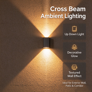Lámpara de Pared LED SENZHAO de Alto CRI, Luz Ascendente y Descendente, Carcasa de Aluminio, IP65, para Decoración Exterior de Villas - Product Image 5