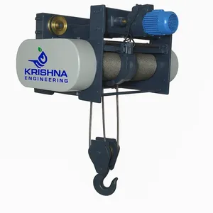 Krishna Engineering 1 Ton <b>Electric</b> <b>Wire</b> Rope Hoist 220V 1.5kW Blue Motor Steel Construction IP54 Protection - Product Image 1