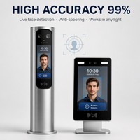 Terminal de Control de Acceso con Reconocimiento Facial por IA, Gestión en la Nube, Anti-spoofing, Multimodo, Tarjeta, Contraseña, Código QR para Edificios de Oficinas