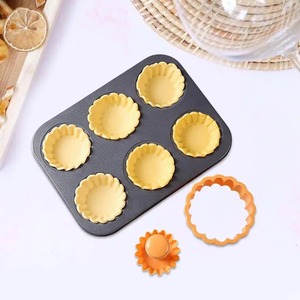 Juego de tamper para tartas, tamper para galletas con forma de flor, antiadherente, apto para alimentos, reutilizable, desmontable, herramienta para hornear pasteles y repostería, molde para tartaletas de huevo - Product Image 4