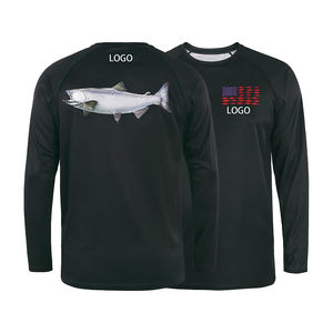 Camisa de pesca de manga larga con protección UV para hombre de alta calidad, logotipo impreso personalizado, elástico en 4 direcciones, de talla grande, impermeable - Product Image 4