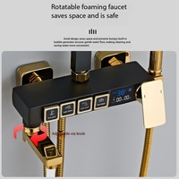 Ensemble de douche thermostatique en laiton chromé avec pommeau de douche pluie de 8 pouces, mitigeur thermostatique mural