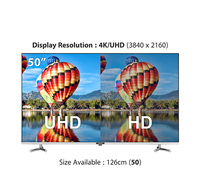 TV LED Pintar Hotel 49 Inci dengan Android 11 UHD LCD 2160p Bahasa Inggris Hitam Harga Pabrik Murah