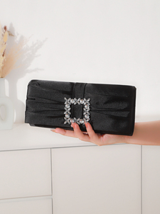 Bolso de Mano Elegante de Alta Calidad con Pedrería, Satinado y Plisado, para Fiestas, Bodas, Diseño de Lujo, Marca Chian, para Mujer - Product Image 3