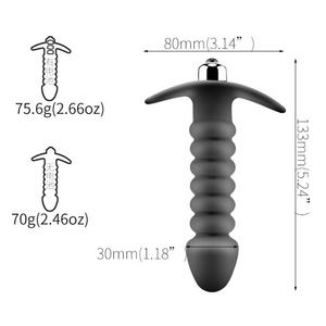 Twisted Silicone Anal Plug Sexspielzeug Vib rating Butt Dildo für erwachsene Männer Prostata Massage Perlen Set - Product Image 2