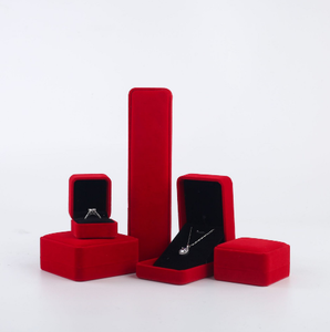 Caja de joyería de terciopelo de esquina redonda directa de fábrica caja de embalaje de almacenamiento grande para anillos collares pulseras pendientes colgantes - Product Image 5