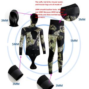 Wetsuit Semi-dry <span class=keywords><strong>Korea</strong></span> CR Rubber Body 5mm untuk Menyelam, Bertudung, Wanita & Pria, untuk Spearfishing - Product Image 2