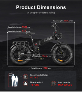 For RS-A02 20 Inch Removable 48V17AH Lithium Battery <strong>Ebike</strong> Aluminum Alloy <strong>Frame</strong> 7 Speed Electric <strong>Fat</strong> Tire bicycle 1200D Motor - Product Image 5