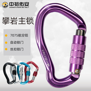 Mosquetón en forma de pera Zhongyu Youan 107*66 de aleación de aluminio con cierre automático de rosca para escalada y descenso en cuerda. - Product Image 2
