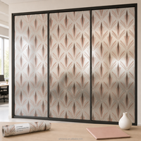 Película Decorativa para Ventanas Estilo Art Deco de los Años 20, Vidrio Estampado Geométrico para Cocina