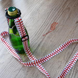 고품질 주문 분홍색 까만 polyesterred 재미있은 customizable 포도주 맥주 물병 홀더 클립을 가진 목 방아끈 결박 - Product Image 4