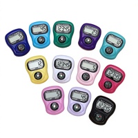 Compteur de doigts électronique compact en plastique pour musulmans, avec bouton de réinitialisation unique et boussole intégrée