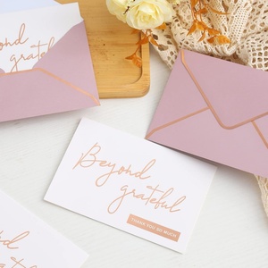 Tarjetas de agradecimiento "Beyond Grateful" de oro rosa, sobres de impresión tipográfica incluidos para bodas, despedidas de soltera, notas para baby shower - Product Image 3