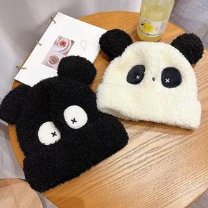 หมวกถักแพนด้าสำหรับเด็กฤดูใบไม้ร่วงและฤดูหนาวเพื่อความอบอุ่นและกันลม - Product Image 2