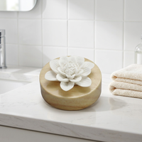 Ensembles de diffuseurs de roseau en céramique de luxe avec diffuseur d'huile de fleur de plaque de bambou pour la décoration de la maison